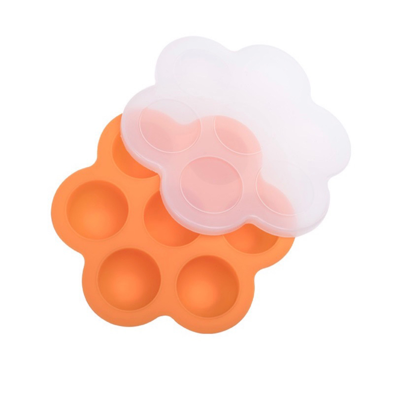 Ice Tray Silicone dengan Tutup / Food Tray Silicone untuk Frozzen MPASi 7 Lubang