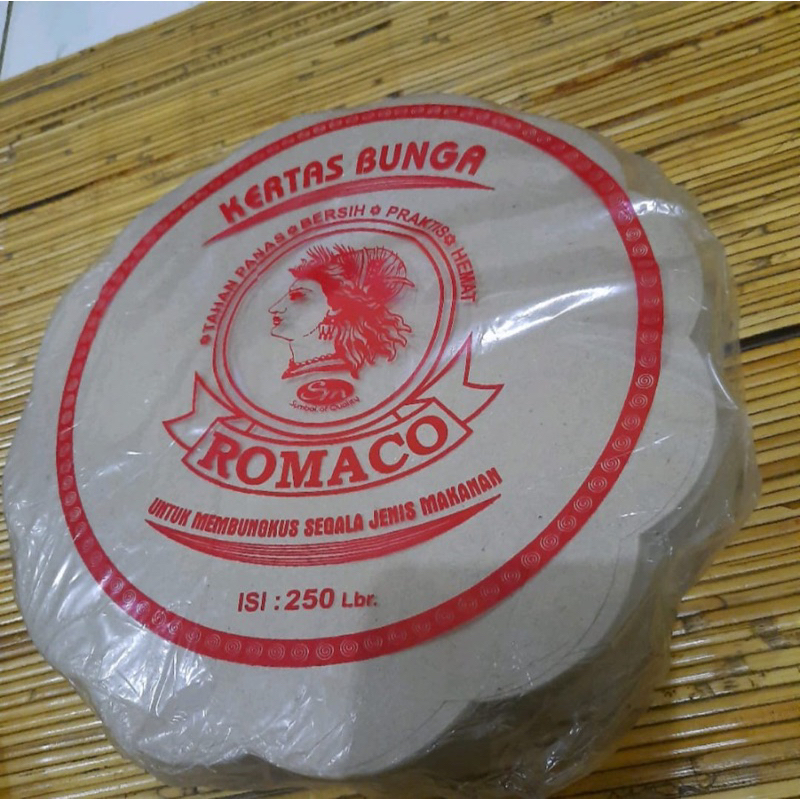 Kertas Nasi Bulat Isi 250 Lembar / kertas Nasi Untuk Piring Lidi Bambu Rotan Anyaman / kertas Nasi B