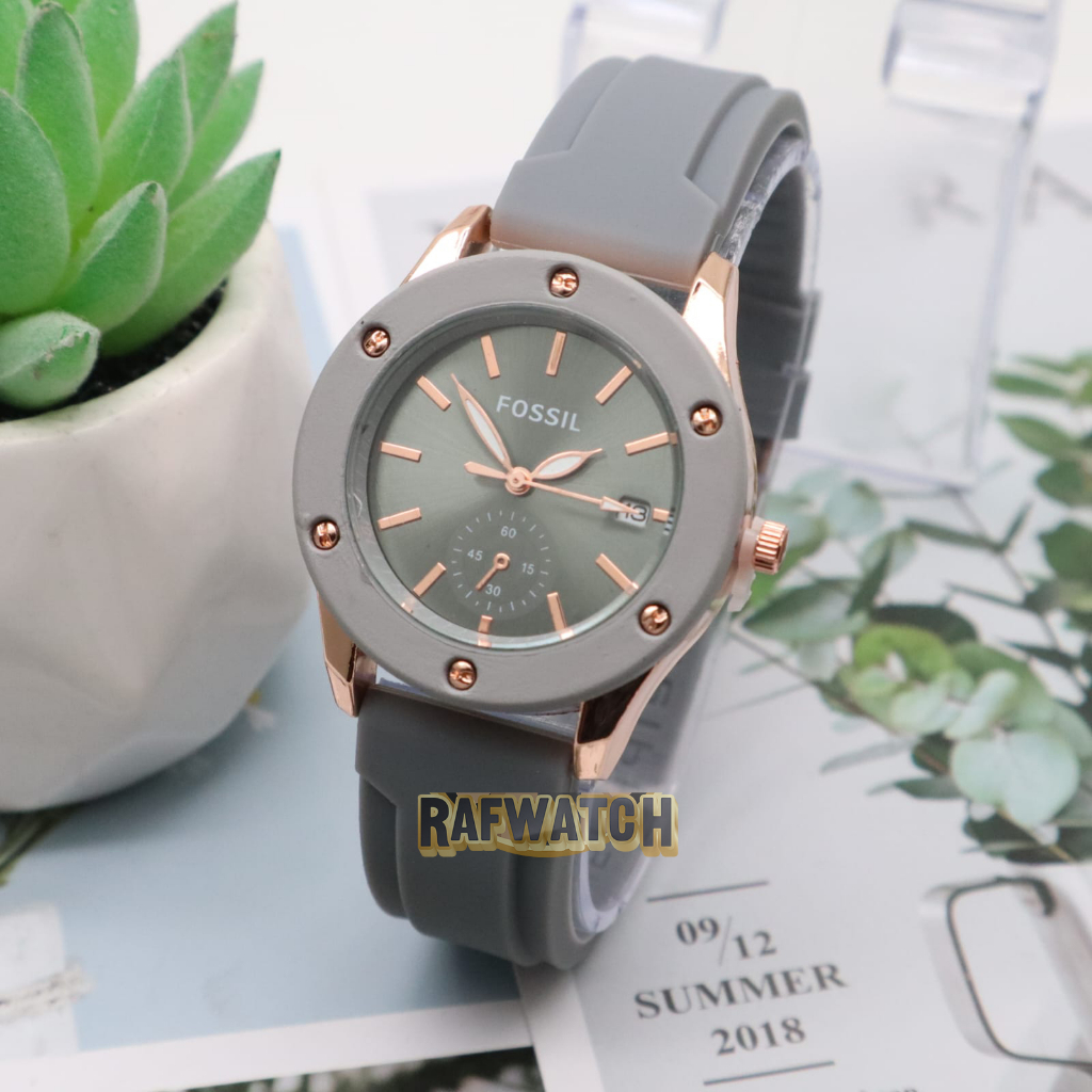 Jam Tangan Wanita Mewah Elegant Strap Rubber Tanggal Aktif F1