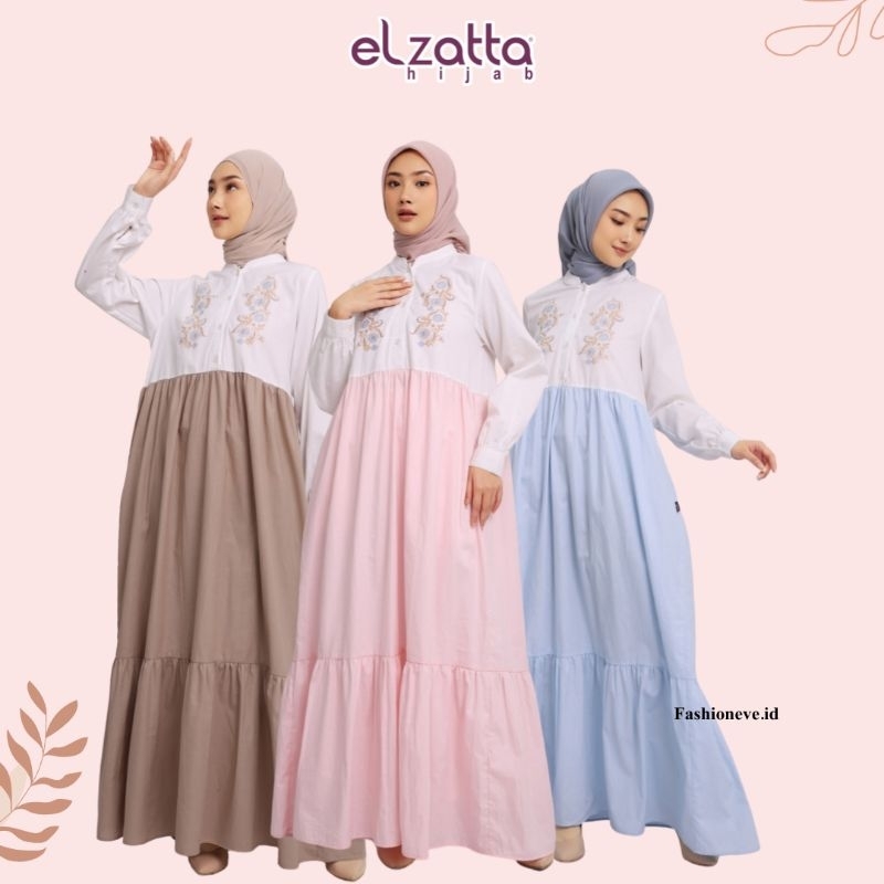 ELZATTA GAMIS POLOS JUMBO GAMIS KATUN GAMIS KATUN MIX WARNA PRINT GRANADA ORIGINAL ELZATTA