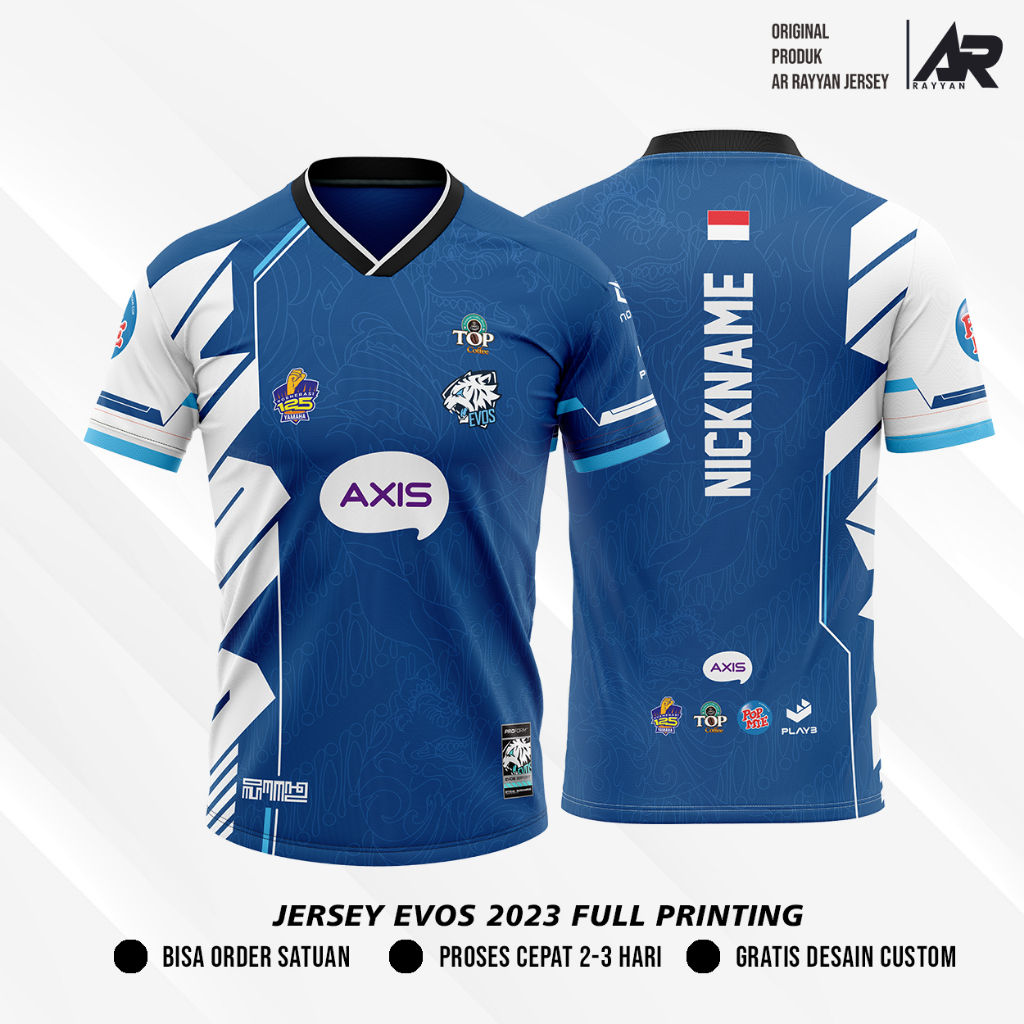 Jersey / Baju Evos Gaming 2023 Mobile Legend Gratis Nama