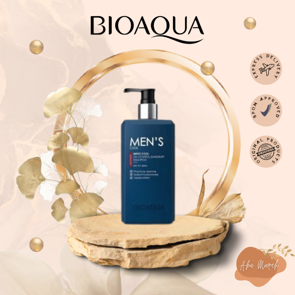 ✨ AKU MURAH ✨ BIOAQUA Men's Cool Oil Control Dandruff Shampoo Pria 400ml