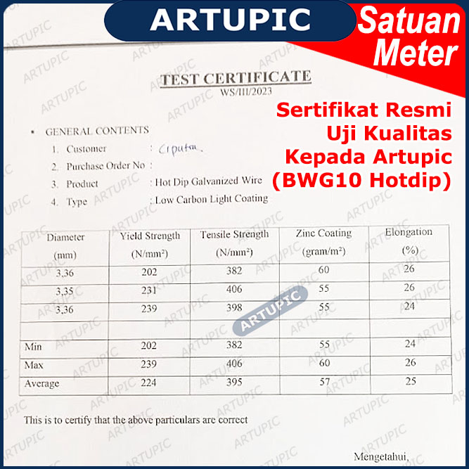 Kawat Galvanise BWG 10 HOTDIP 3,3 mm (PER METER) Kawat Seng BWG10 Galvanis 3,3mm Kawat ikat kandang tebal kuat licin putih beton ikat seng #10