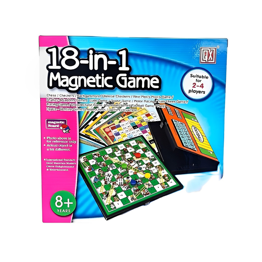 18 Macam Mainan Papan Magnet | 18in1 Magnetic Game Mainan Anak Laki Laki 3-4-5-6-7 Tahun | Kado Ultah Anak Cowok