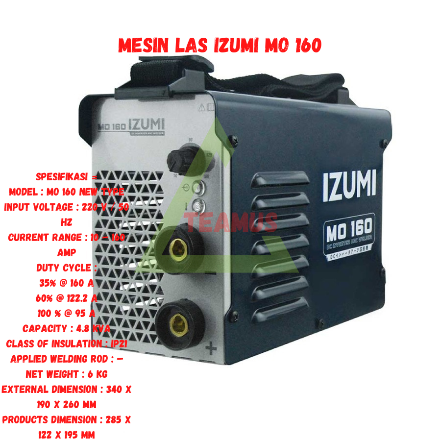 IZUMI MESIN LAS MO 160 TRAFO LAS LISTRIK INVERTER IZUMI MMA 160 Ampere