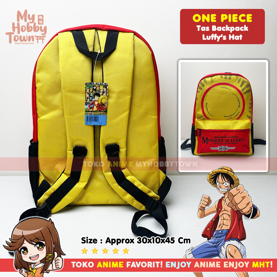 Tas Backpack Ransel Anime One Piece Luffy Hat Topi Jerami Mugiwara