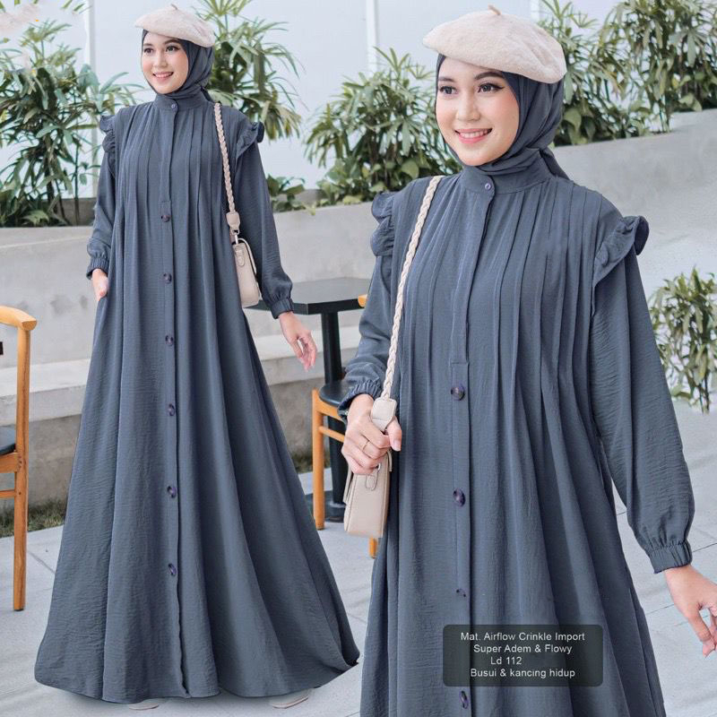 Gamis Zeya Maxy Dress Busui Crinkle