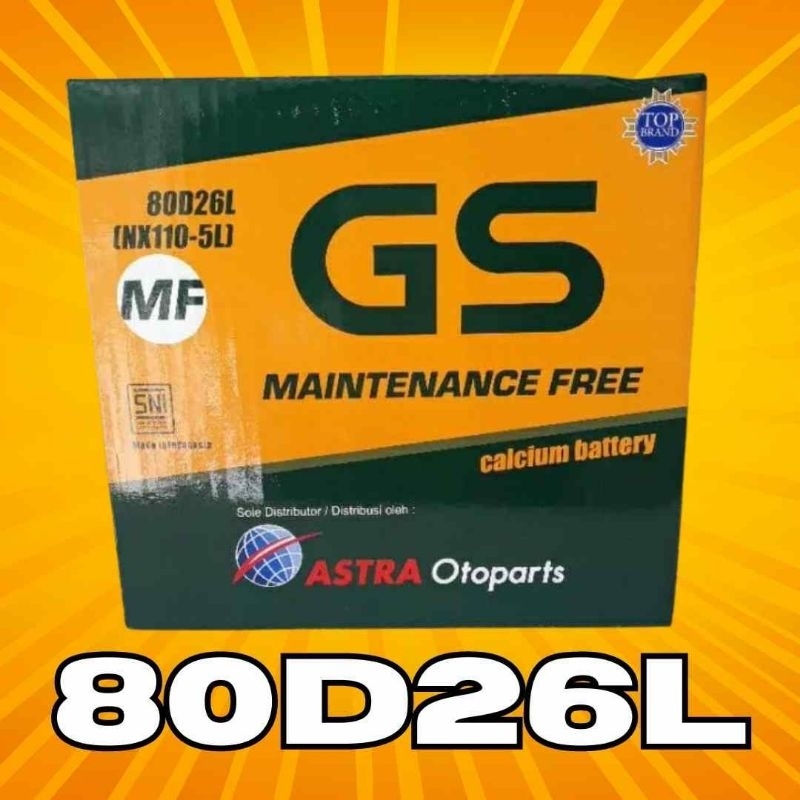 Aki Mobil Astra ORI 80D26L GS MF Pajero sport Fortuner Innova Diesel Triton