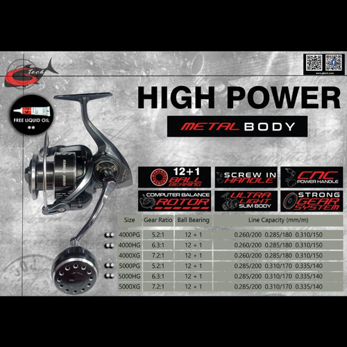 Reel G-Tech HIGH POWER SW4000XG/PG/HG - SW5000XG/PG/HG New.2020