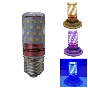 LAMPU CANDLE LED E27 3warna 12w /biru+warm white+ungu/lampu lilin E27 3WARNA