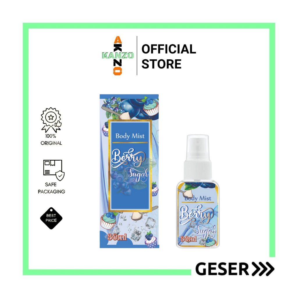 Kanzo - Parfum Body Mist Berry Sugar 30ml Premium / Body Mist Berry Sugar 30ml / Parfum Wanita Wangi Tahan Lama