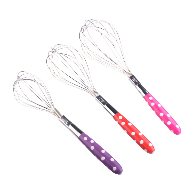 Kocokan Telur Whisk Stainless Steel Pengocok Telur Motif Polkadot Anti Karat