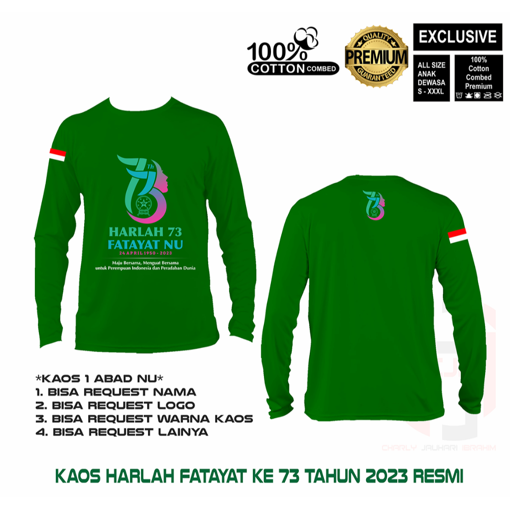 Kaos Harlah Fatayat ke 73 Tahun 2023 Limited Edition-Hijau