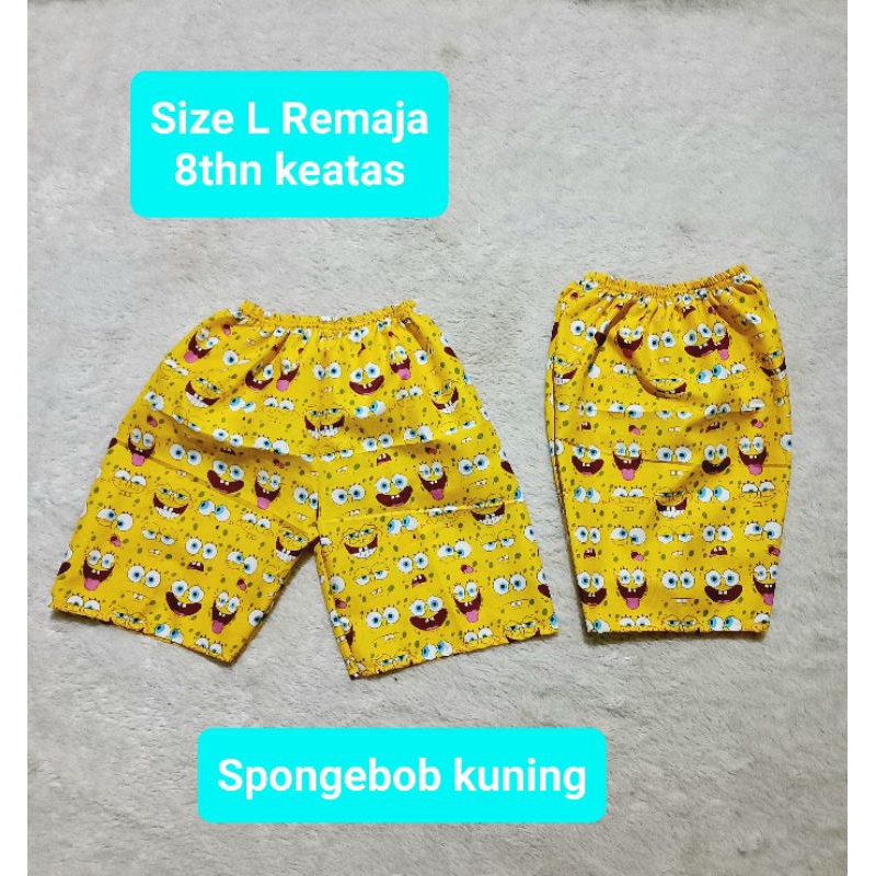 #A. Celana kolor pendek Size L 8thn keatas. motif karakter. celana pendek wanita pria. bisa pilih motif. Grosir dan ecer.