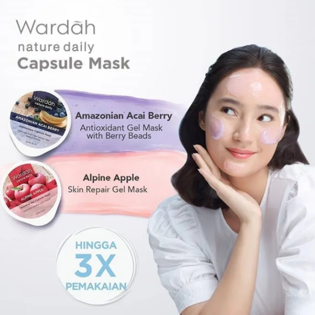 WARDAH Nature Daily Capsule Mask 10 ml (Tea Tree Oil, Orange Pomelo, Acai Berry, Milky Oat, Alpine Apple)