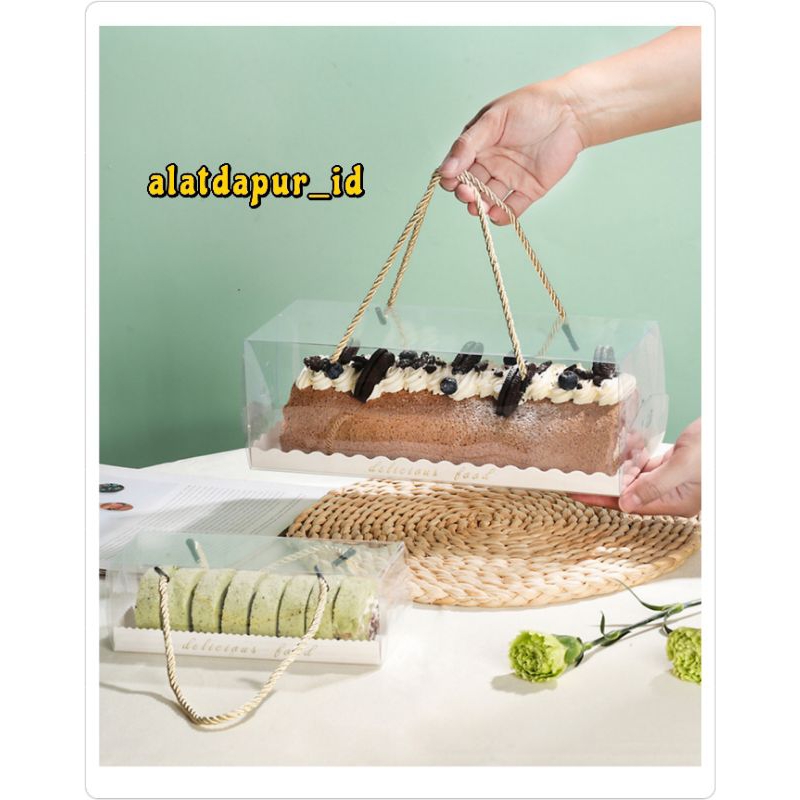10PCS BOX MIKA TALI mika bolu gulung roll cake box mika panjang