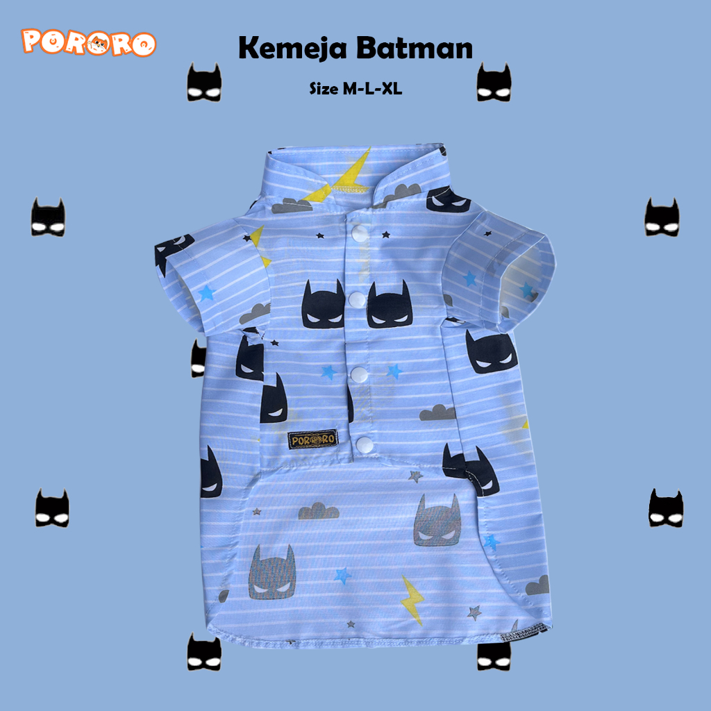 Pororo - Kemeja Kucing Motif Batman Lucu Murah Aksesoris Hewan