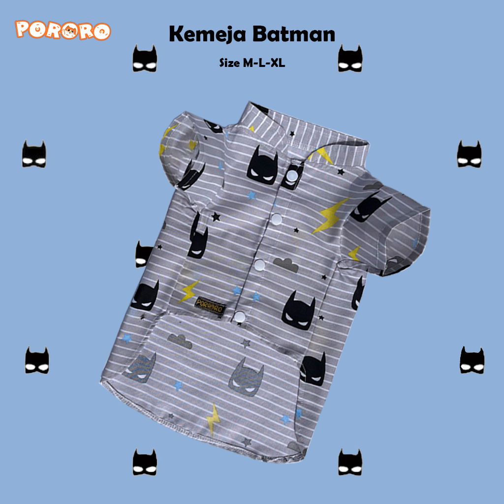 Pororo - Kemeja Kucing Motif Batman Lucu Murah Aksesoris Hewan