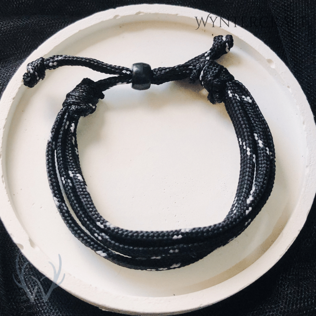 WB223 Gelang Pria 3 Rangkap Hitam