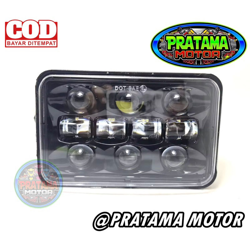 COD Daymaker Kotak DOT SAE 4X6 INC 10 Led Putih DC 12V Soket H4 Universal Daymaker Kotak 4X6 GL100 GLPRO RX King RXZ Spesial