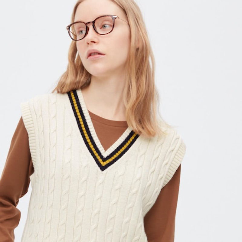 Vest Knit Uniqlo V Neck Cable