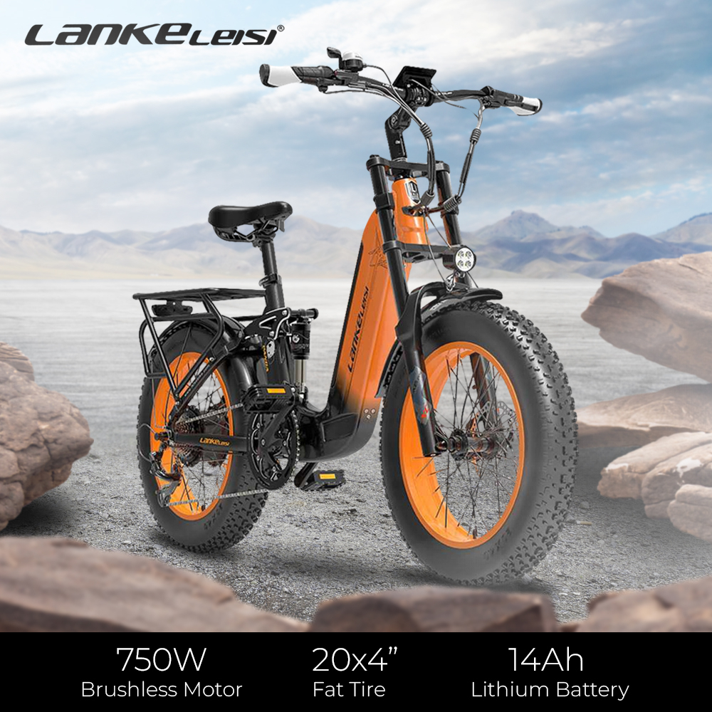 Lankeleisi Kommoda Sepeda Listrik Fat Bike Tire 20x4 Inch 48V 14Ah - PANDA - Orange