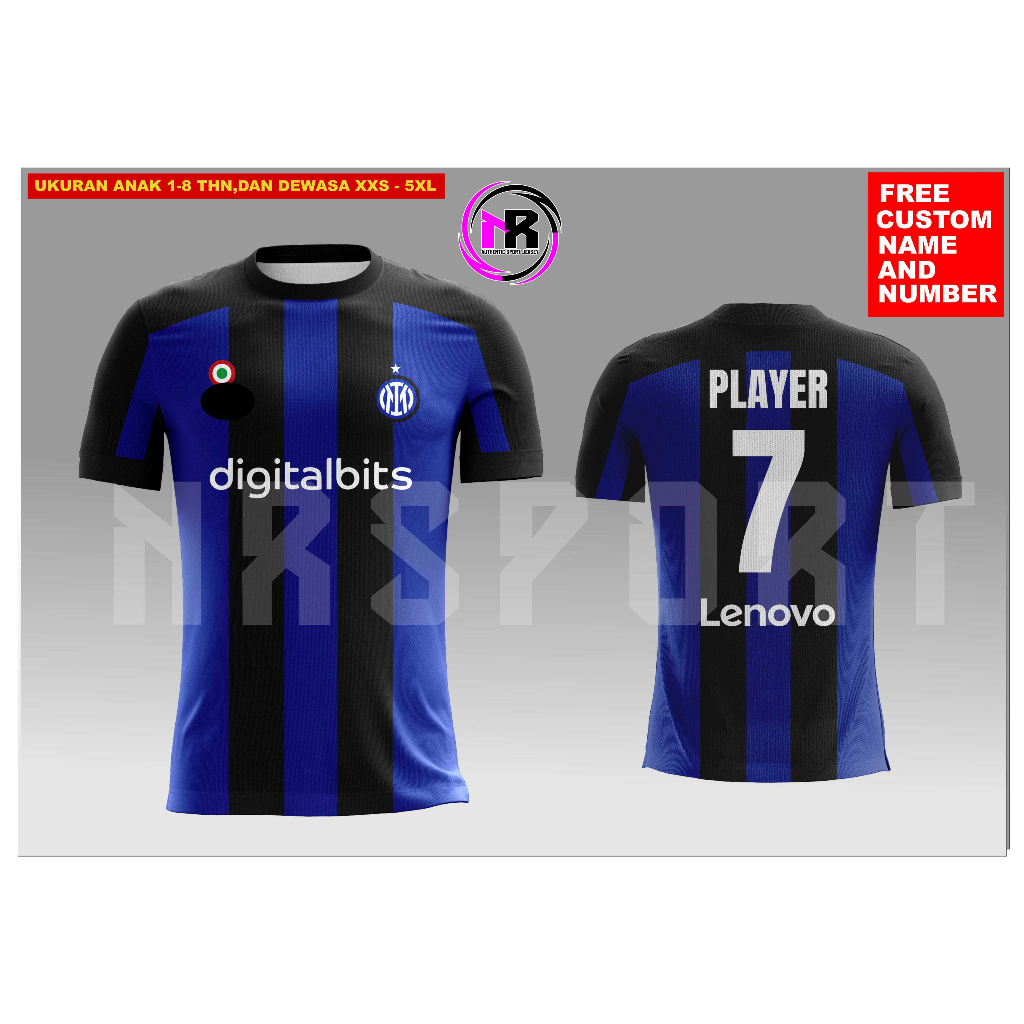 JERSEY PRINTING INTER MILAN HOME TERBARU 2023/ATASAN JERSEY INTER MILAN BAHAN PREMIUM/BAJU BOLA DUNI