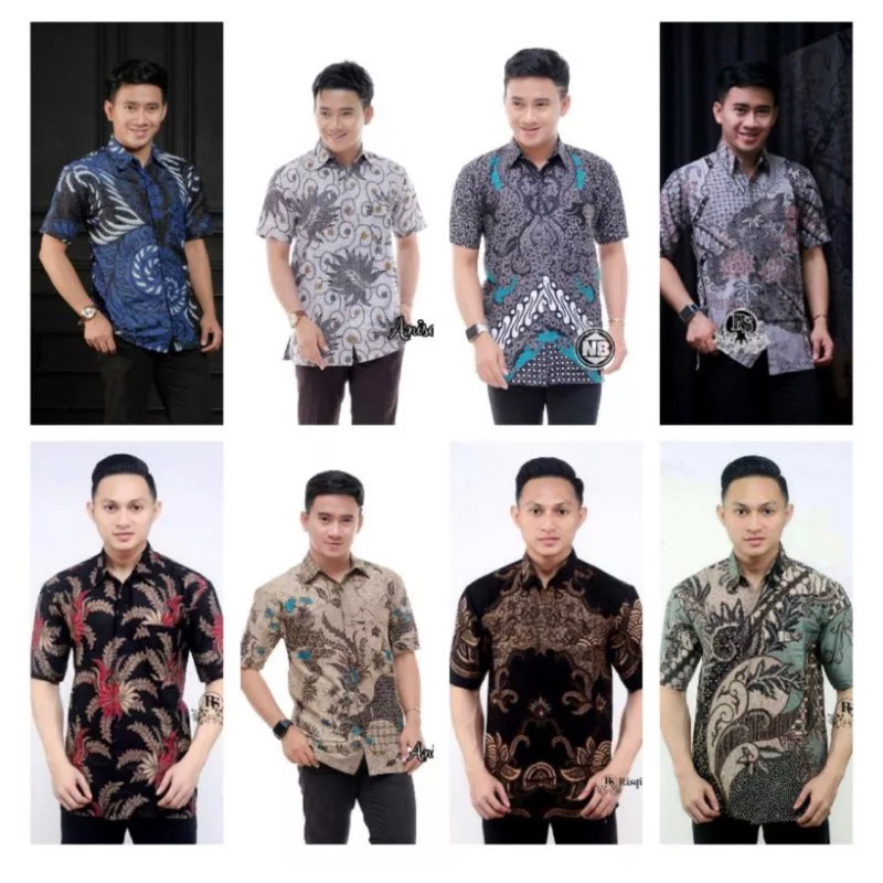 kemeja baju batik dewasa lengan pendek premium