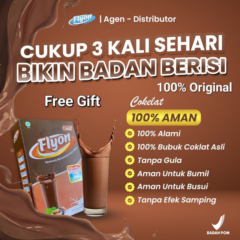 

Susu FLYON Susu Penggemuk Badan Rasa Coklat Menambah Nafsu Makan