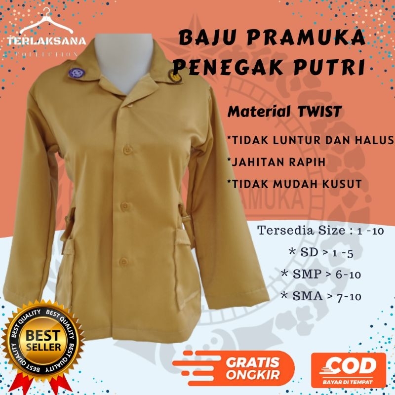 Baju Pramuka SD SMP SMA Perempuan Seragam Sekolah Bahan Licin Twist