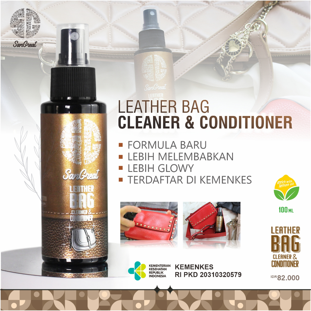 Leather bag cleaner and conditioner pembersih tas kulit asli branded terbaik 100 ml untuk jamur