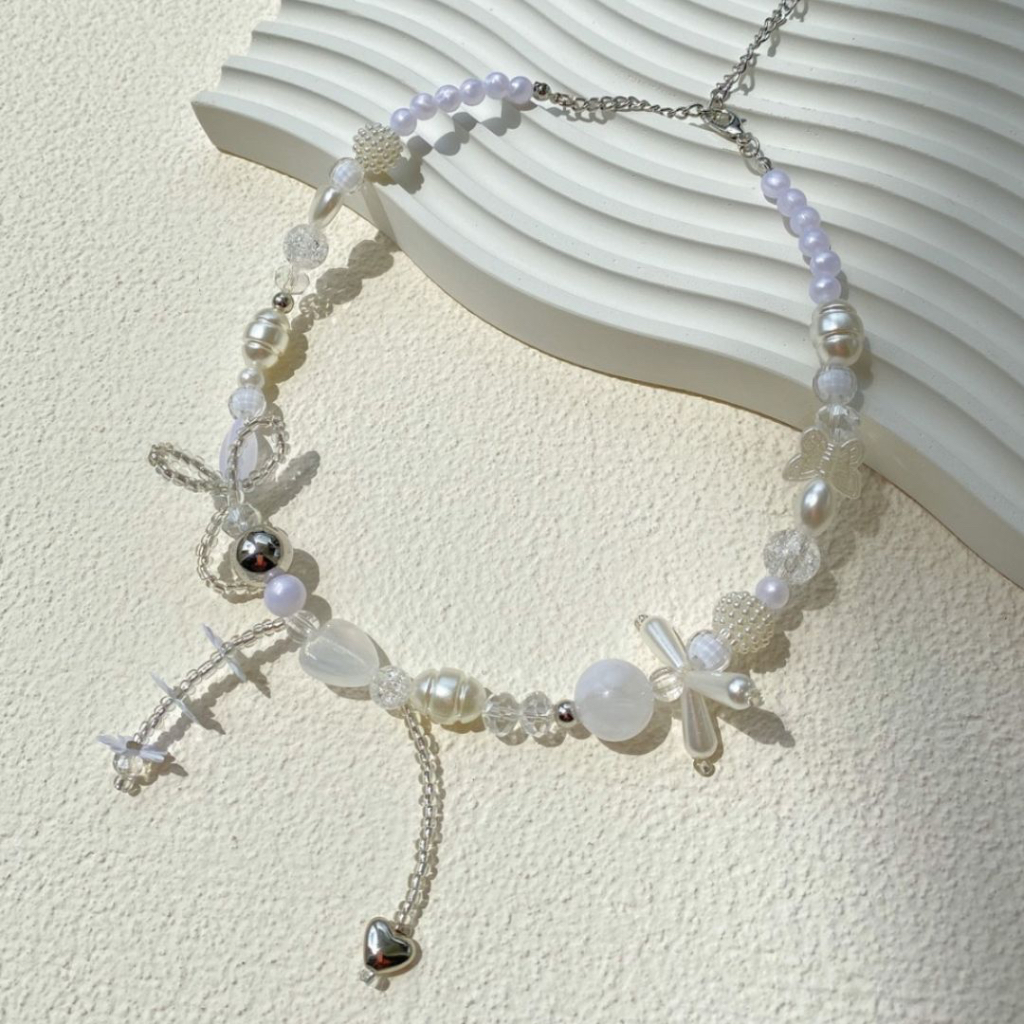 Kalung manik beads hijab bunga aesthetic | kalung korea wanita