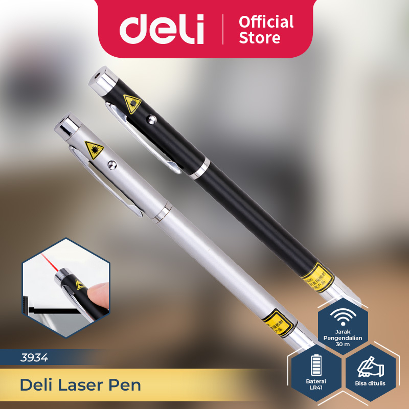 Deli Laser Pointer Wireless 3 in 1 Pen Laser Presentasi Bisa Sebagai Stik Penunjuk Bisa Ditulis 3934