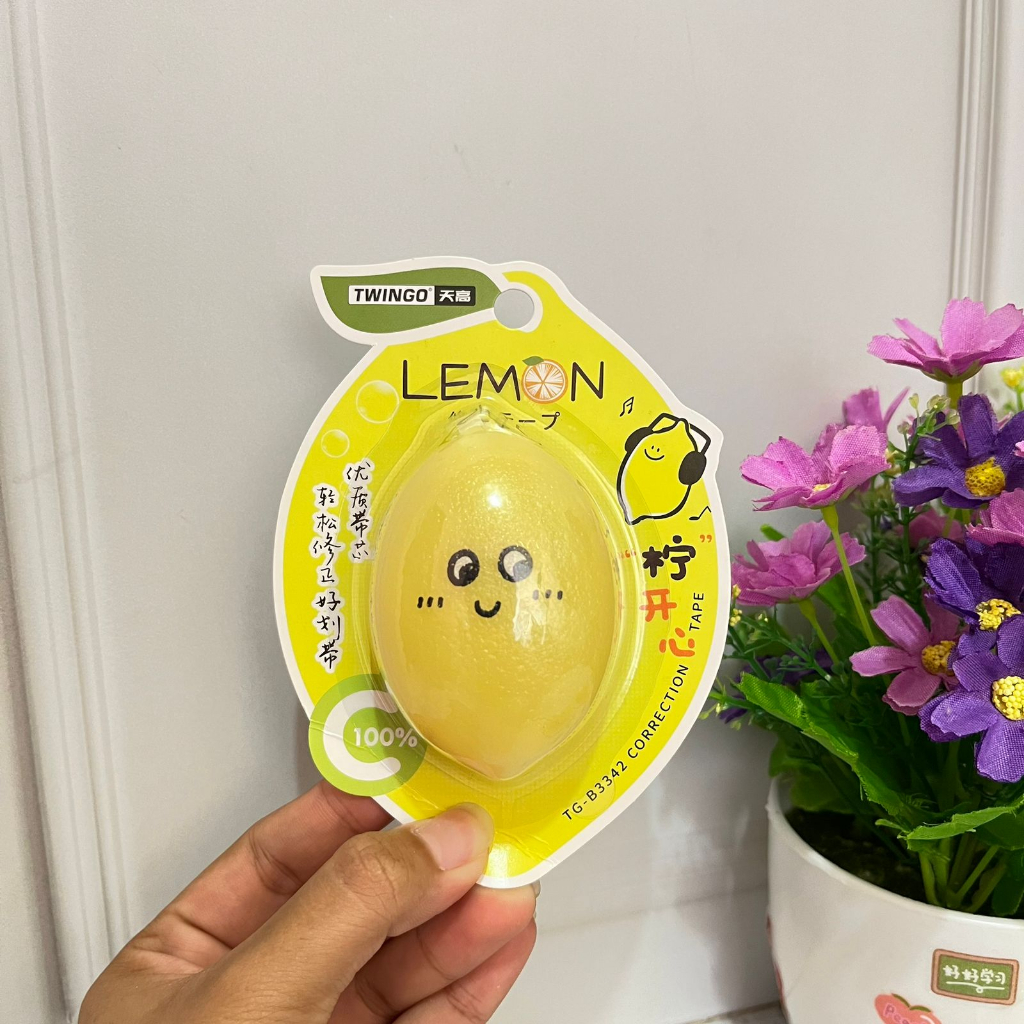 Correction Tape Lucu Lemon / Tipex Unik bentuk buah Lemon 4 M Termurah / Alat tulis Stationary Fancy perlengkapan sekolah anak terlengkap bisa Grosir dan COD