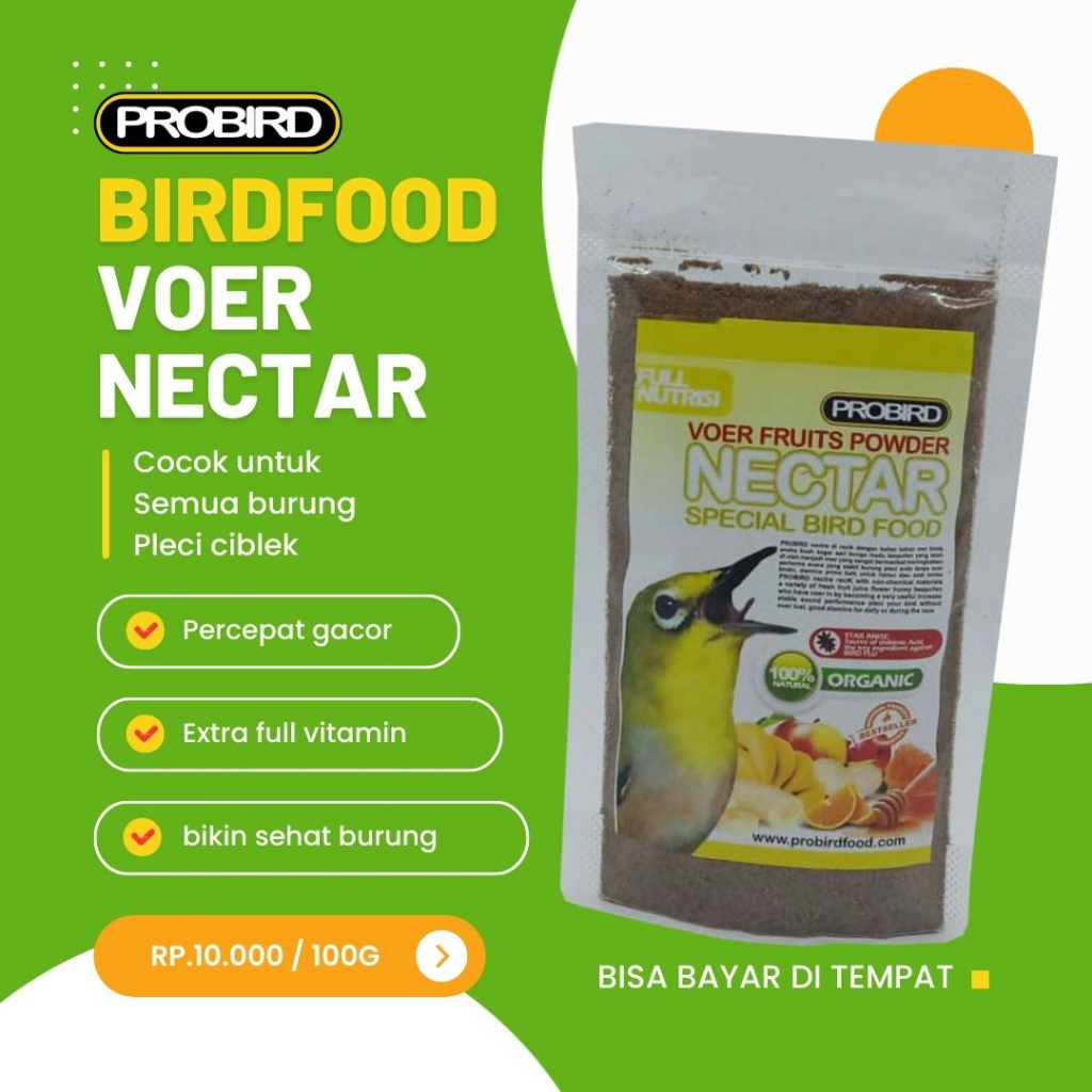VOER NECTAR SPESIAL PAKAN BURUNG VOER HALUS - PROBIRD