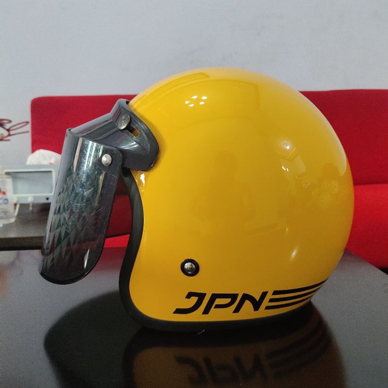 (Bisa COD)HELM RETRO JPN ARC ORIGINAL SNI KACA DATAR