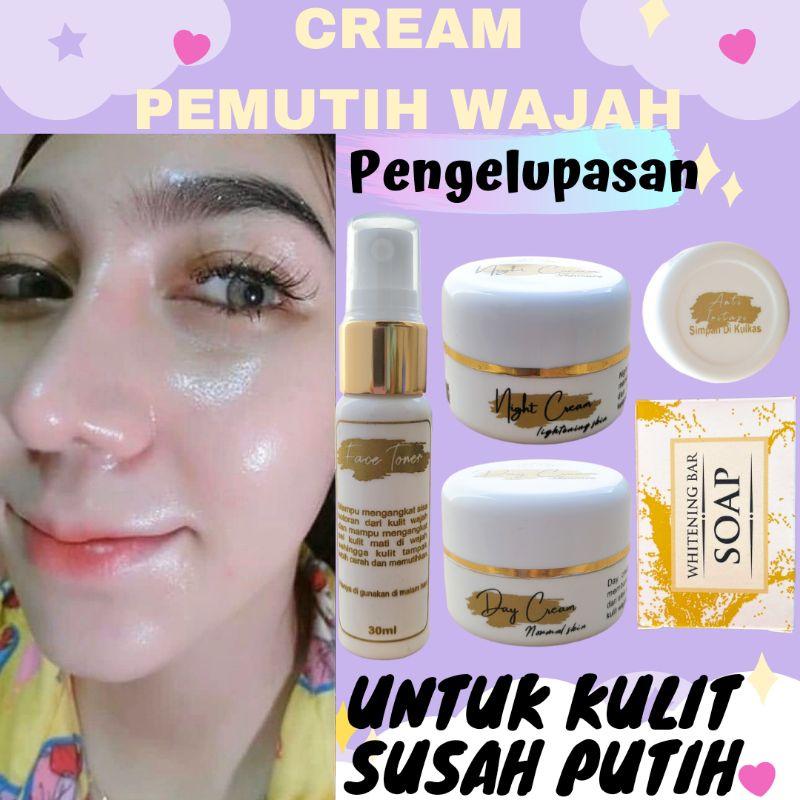 CREAM PEMUTIH WAJAH [PAKET PENGELUPASAN & PAKET NON PENGELUPASAN]CREAM PEMUTIH WAJAH/PEMUTIH