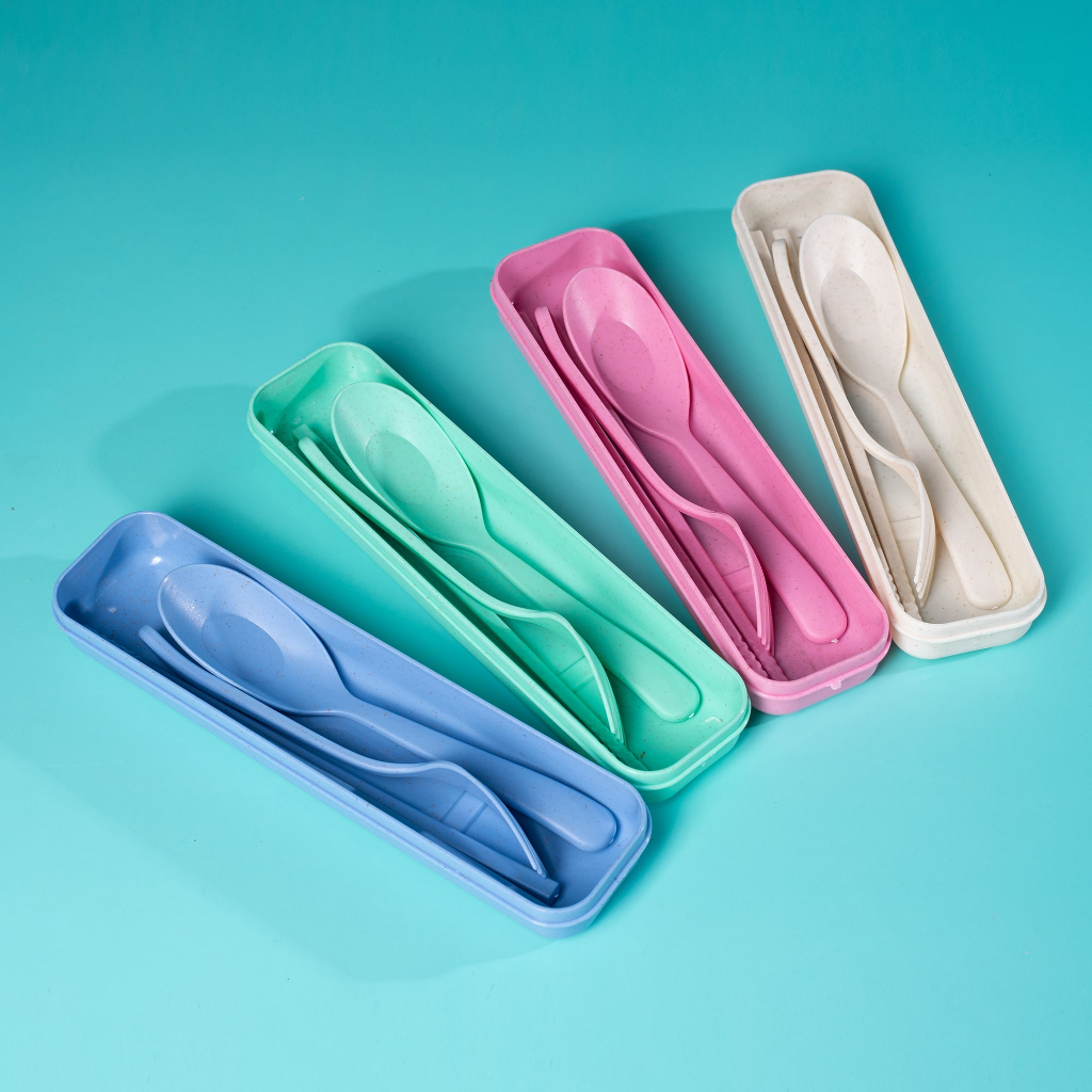 MAMASOO Sendok Travel Portabel Bahan Jerami Satu Set Sendok Murah  Souvenir/Sovenir Sendok Travel Su