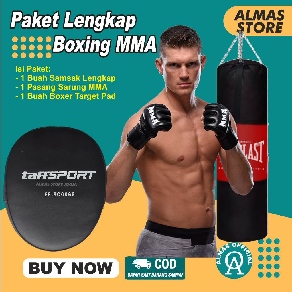 (PAKET BOXING LENGKAP )100CM PAKET SAMSAK TANPA ISI & SARUNG TINJU/ BOXING/MMA/HIGH Quality