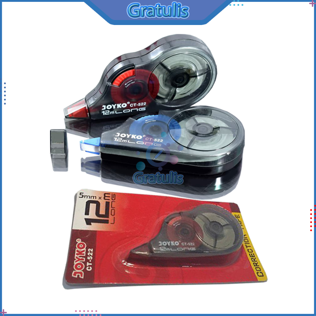 

TIP EX KERTAS PITA JOYKO [CT-522/1 PCS] / CORRECTION TAPE X ROLL / TIPE-EX / PENGHAPUS PULPEN