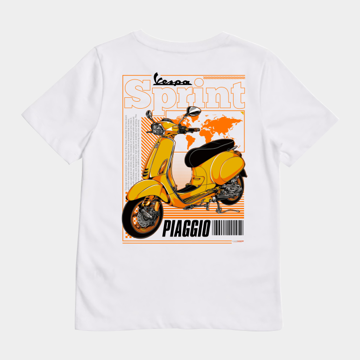 KARIMAKE Kaos Baju T Shirt Distro Anak Unisex Gambar VESPA SPRINT VESPA MATIC