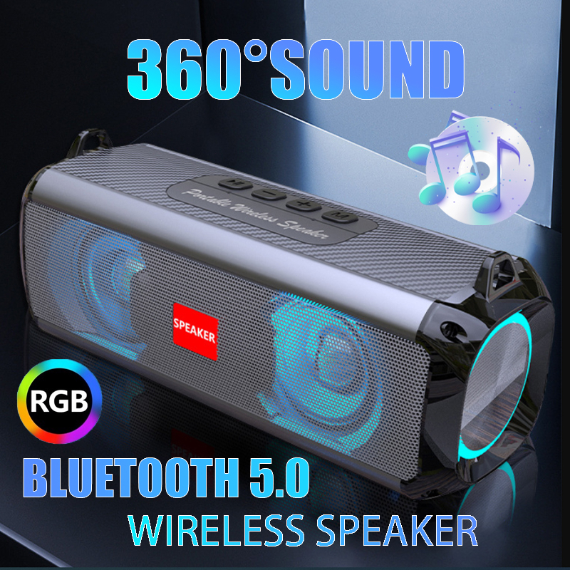 𝐃𝐄𝐍𝐆𝐀𝐍 𝐓𝐚𝐥𝐢 5.0 Speaker Bluetooth Portable Soundbar RGB LED Light TF 360° Stereo Surround Wireless Bluetooth Speaker