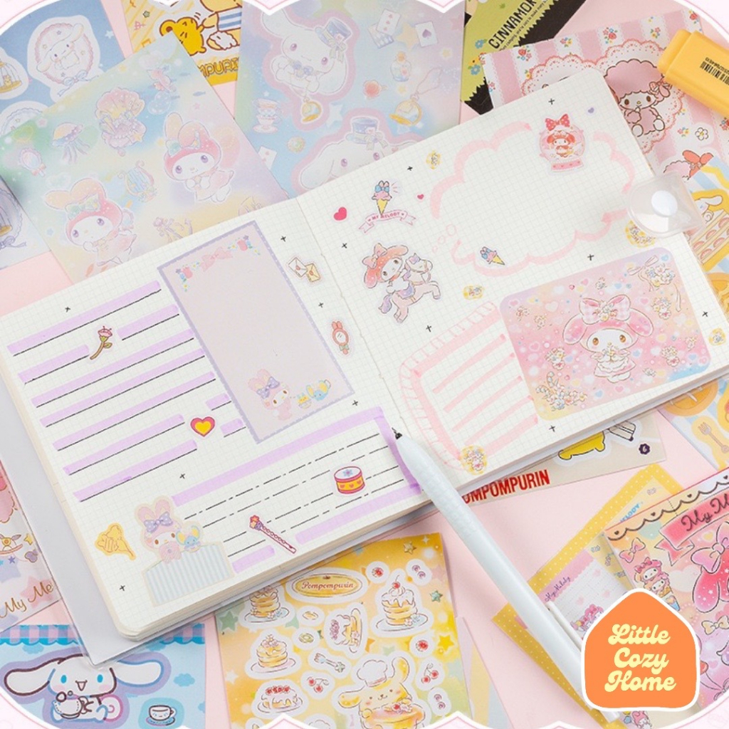 Kawaii Sticker Book / Buku Stiker Lucu / Stiker Anak Sanrio Karakter Manis Cute Penghias Momo Cartoon Deco Stickers / Koleksi Kertas Motif ala Korea Lucu Unik Murah Dekorasi Alat Tulis Kado Anak Perempuan