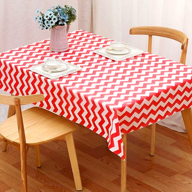 Taplak Meja Makan Motif ZigZag Anti Air dan Minyak Uk 137cm x 183cm Bahan PEVA Plastik Tebal Modern High Taplak Meja Anti Air