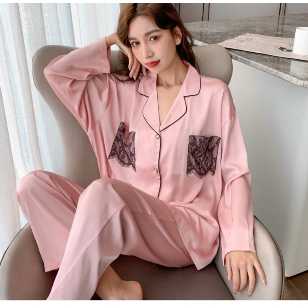 BAJU TIDUR SATIN PREMIUM PIYAMA SATEN IMPORT PREMIUM WANITA MURAH NYAMAN