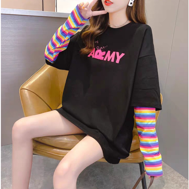 (SAN) BAJU KAOS BTS ARMY OVERSIZE WANITA DEWASA