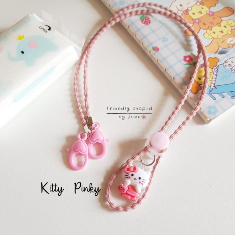 STRAP MASKER ANAK PEREMPUAN - DEWASA  KIKI - LALA - POCHACCO BLUE - KITTY PINKY - MELODY PINKY / KALUNG MASKER / TALI MASKER / LANYARD MASK STOPER 2IN1