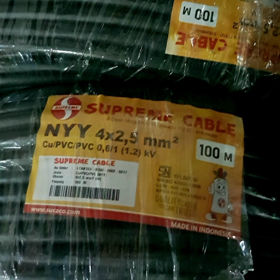 Kabel listrik Tunggal isi 4 NYY 4X2,5mm SUPREME @50m KABEL NYY 4x2,5 4x2.5 4x2.5mm