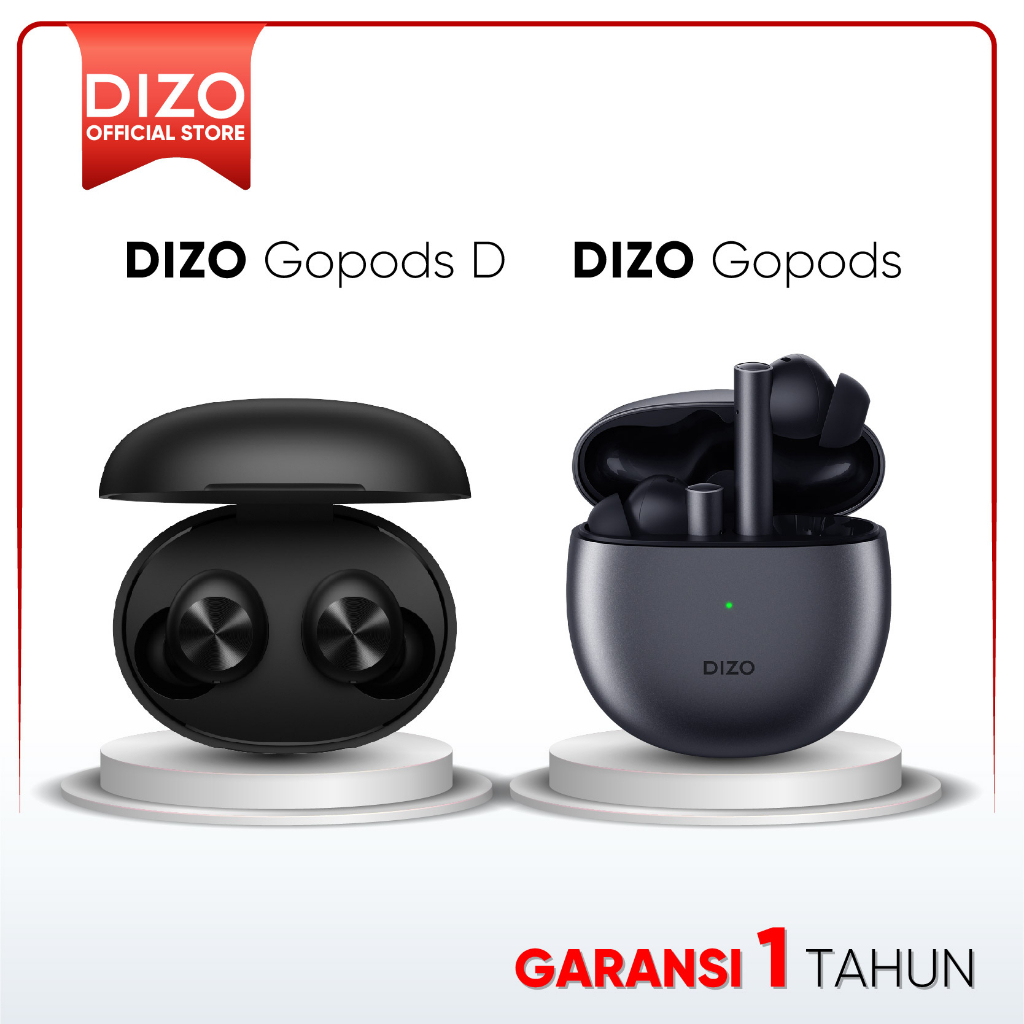 DIZO realme Gopods D black and Gopods black tws bluetooth earphone