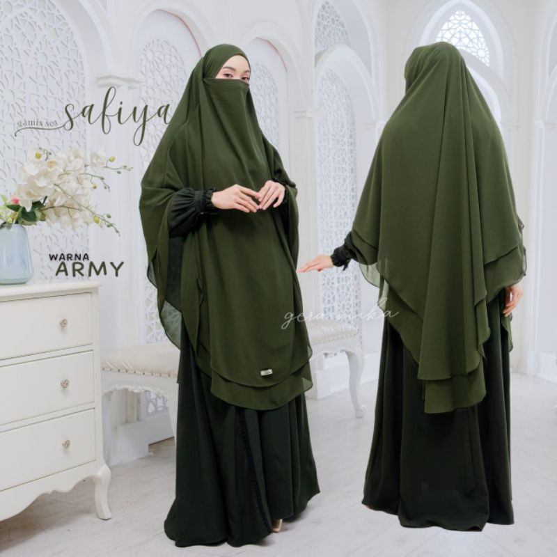 Ready bisa COD  gamis set safiyah by gerai mika | gamis gerai mika | gamis french khimar